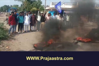 ಸಿಂದಗಿ: ಅಂಬೇಡ್ಕರ್ ಭಾವಚಿತ್ರಕ್ಕೆ ಅವಮಾನ, ಟೈರ್ ಸುಟ್ಟು ಪ್ರತಿಭಟನೆ