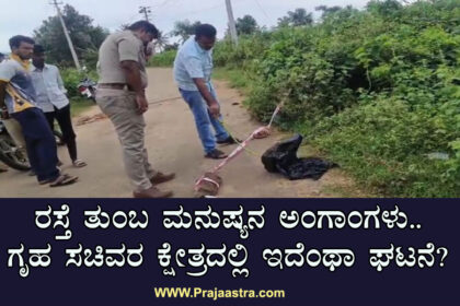 ತುಮಕೂರು: ಎಲ್ಲೆಂದರಲ್ಲಿ ಸಿಕ್ಕ ಮನುಷ್ಯನ ಮೃತದೇಹದ ಭಾಗಗಳು